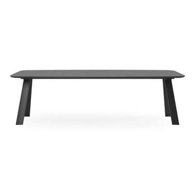 Cesano tuintafel in zwart aluminium en volkeramiek pierre bleue - L 255 x B 115 x H 74 cm