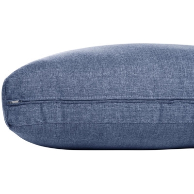 Fauteuil de jardin Alora pièce intermédiaire en aluminium noir avec coussin en polyester denim