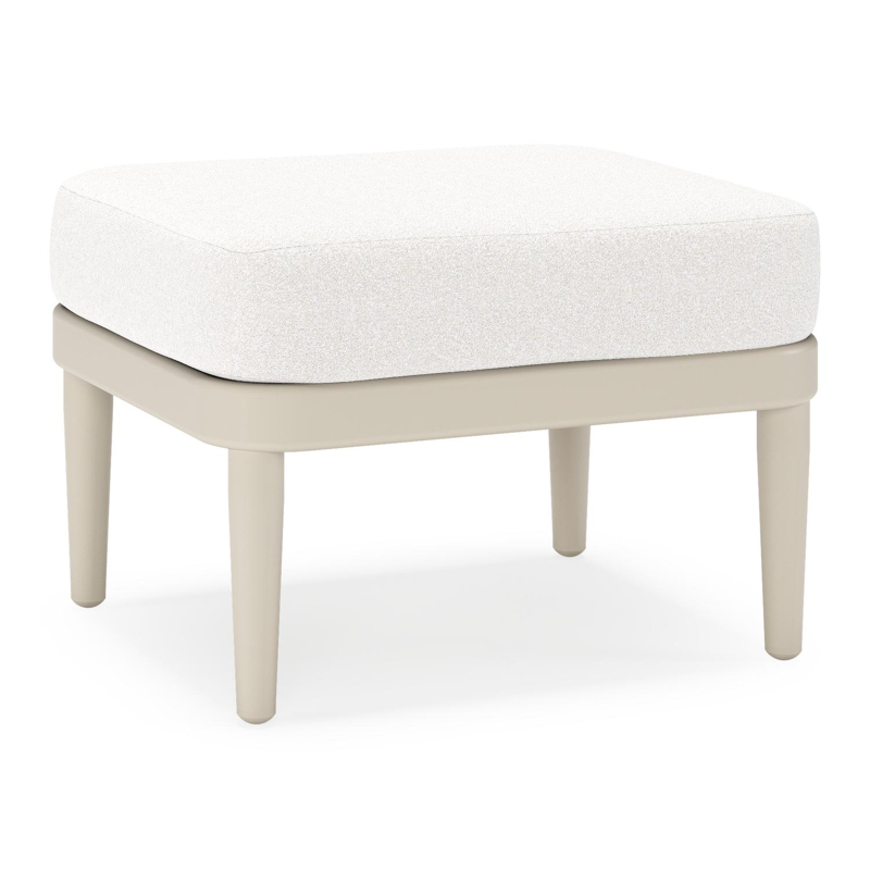 Pouf Orso en aluminium beige et coussins en all weather solica Soul Optik