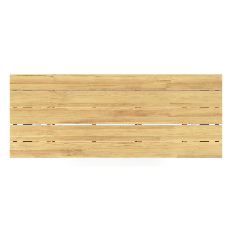 Pagino tuintafel rechthoekig in wit aluminium en teak - L 280 x B 110 x H 73,5 cm