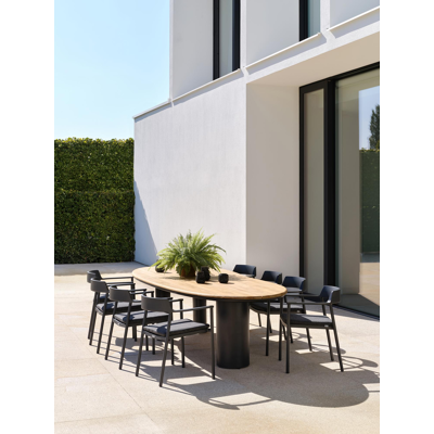 Fiordo tuinstoel in zwart aluminium