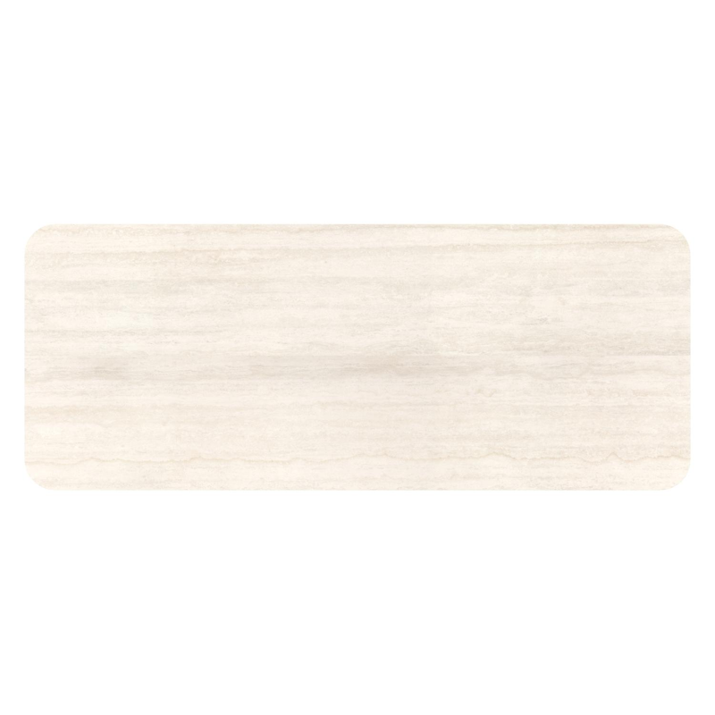 Orso tuintafel rechthoekig afgerond in beige aluminium en volkeramiek Travertino Bianco - L 200 x B 80 x H 74.5 cm