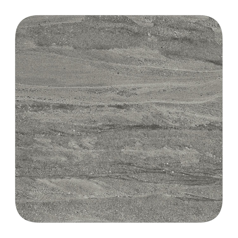 Fano kantelbare tuintafel afgerond vierkant in beige aluminium en volkeramiek Aspen Grey - L 80 x B 80 x H 72.5 cm