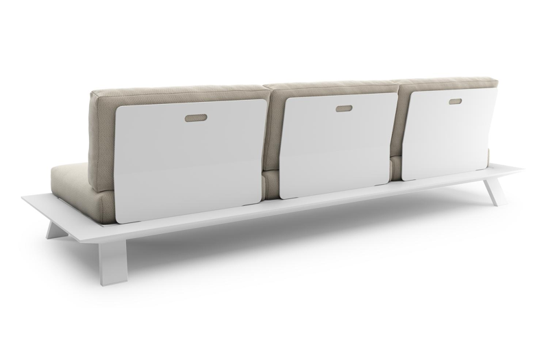 Cesano loungeset in wit aluminium met lopi marble all weather sunbrella® luxe kussens