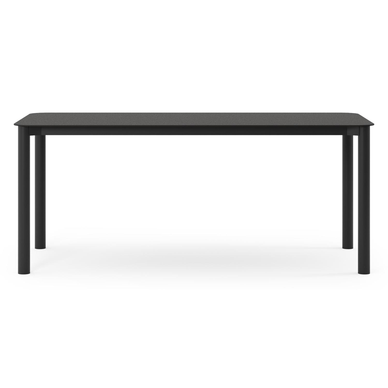 Orso tuintafel rechthoekig afgerond in zwart aluminium en volkeramiek zwart - L 180 x B 80 x H 75 cm