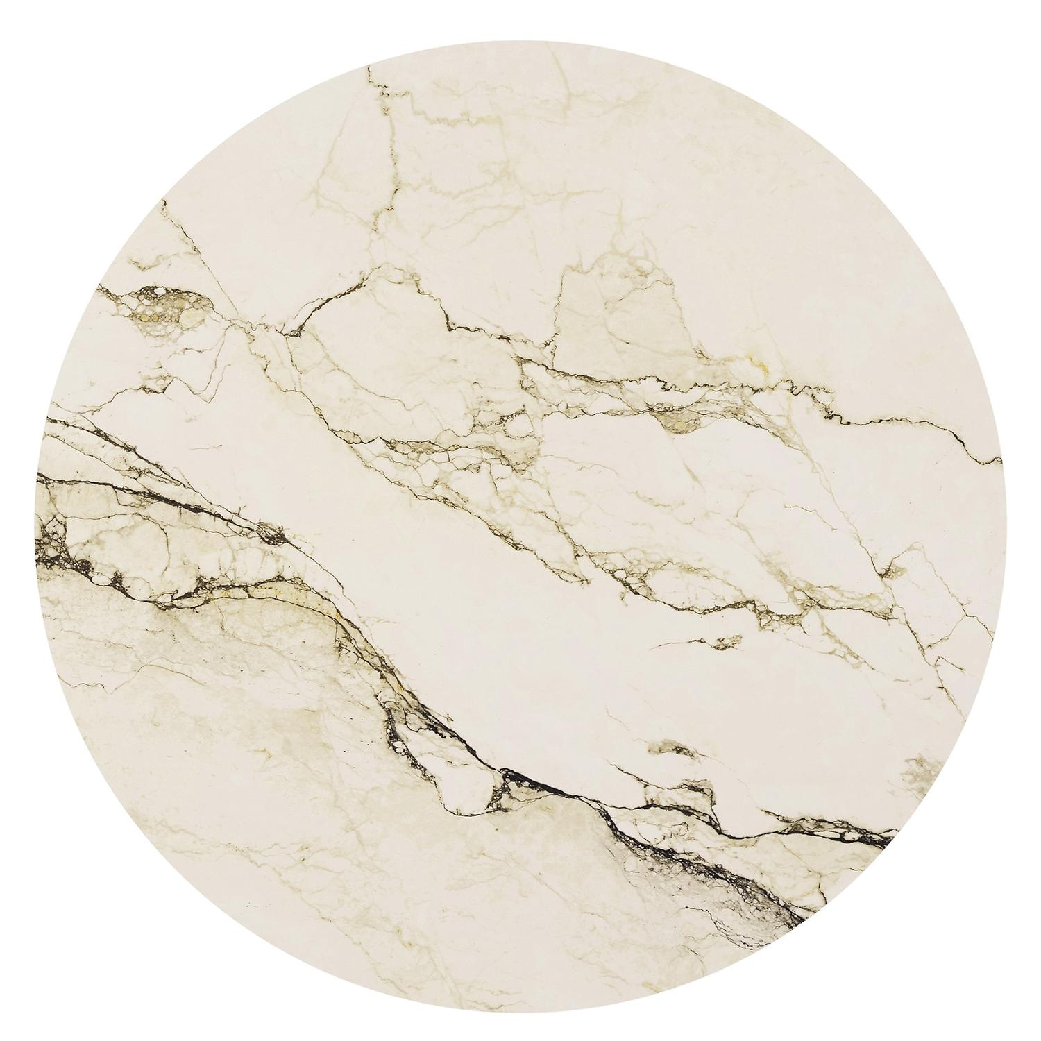 Table de jardin Fano ronde en aluminium beige et céramique pleine Colorado Dunes Diam. 85 x Haut. 75 cm