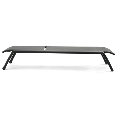 Bari verstelbaar ligbed in zwart aluminium met grijs textilene
