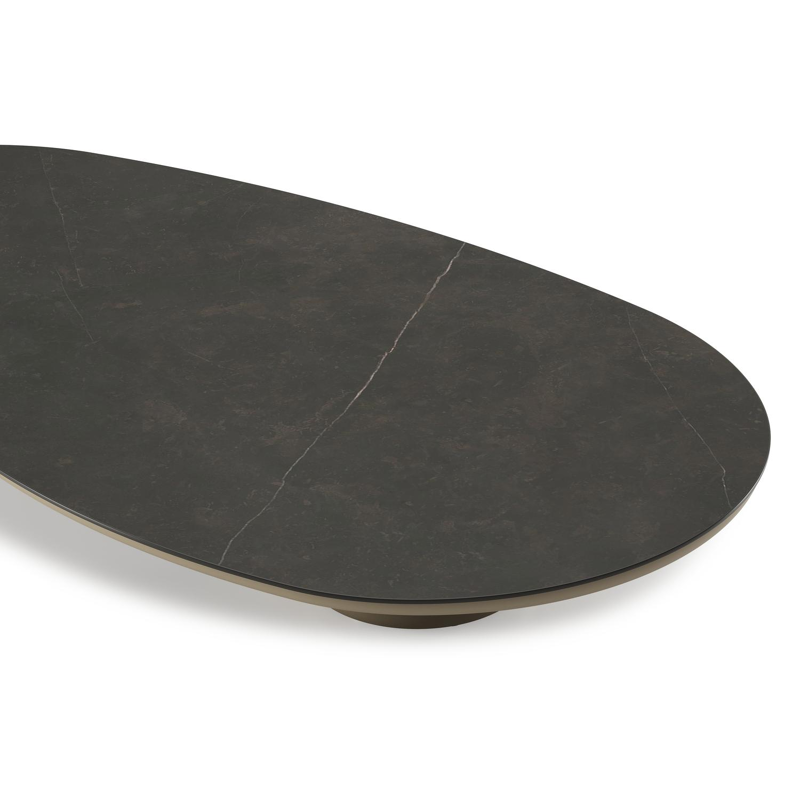 Amico loungetafel organisch in beige aluminium en volkeramiek Calatorao - L 170 x B 91 x H 25 cm