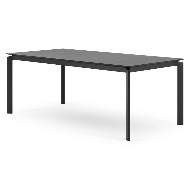 Cirello tuintafel in zwart aluminium en volkeramiek basalt black - L 200 x B 100 x H 75 cm