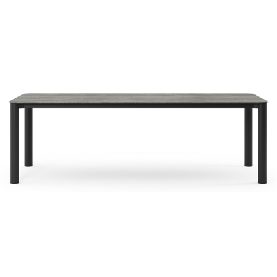 Orso tuintafel rechthoekig afgerond in zwart aluminium en volkeramiek aspen grey - L 240 x B 100 x H 73.5 cm