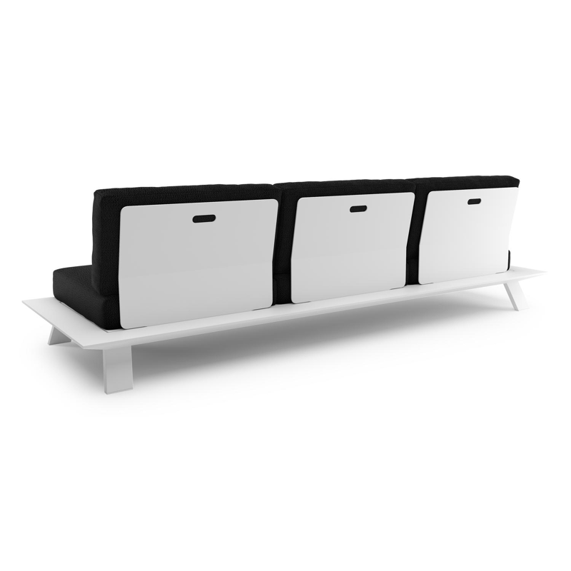 Canapé de jardin Cesano en aluminium blanc et coussin en all weather Sunbrella® luxe lopi baribal