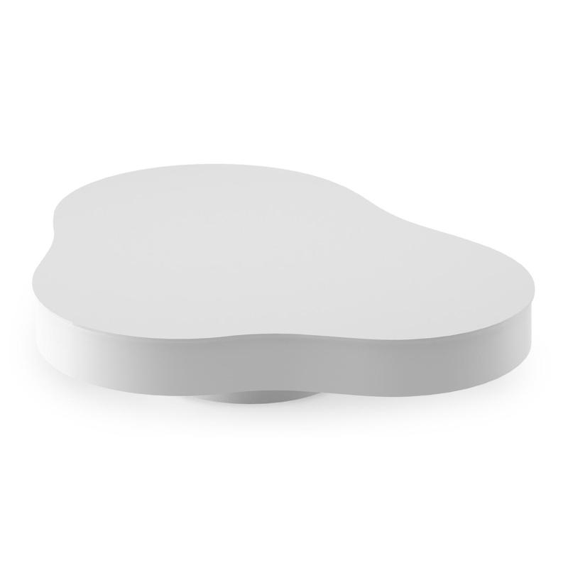 Lomano loungetafel in wit aluminium en volkeramiek Arctic White - L 131 x B 108 x H 25 cm