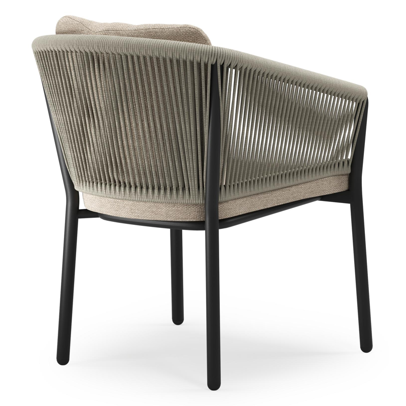 Amalfi uitschuifbare tuinset in zwart aluminium en teak met 8 Gerona tuinstoelen