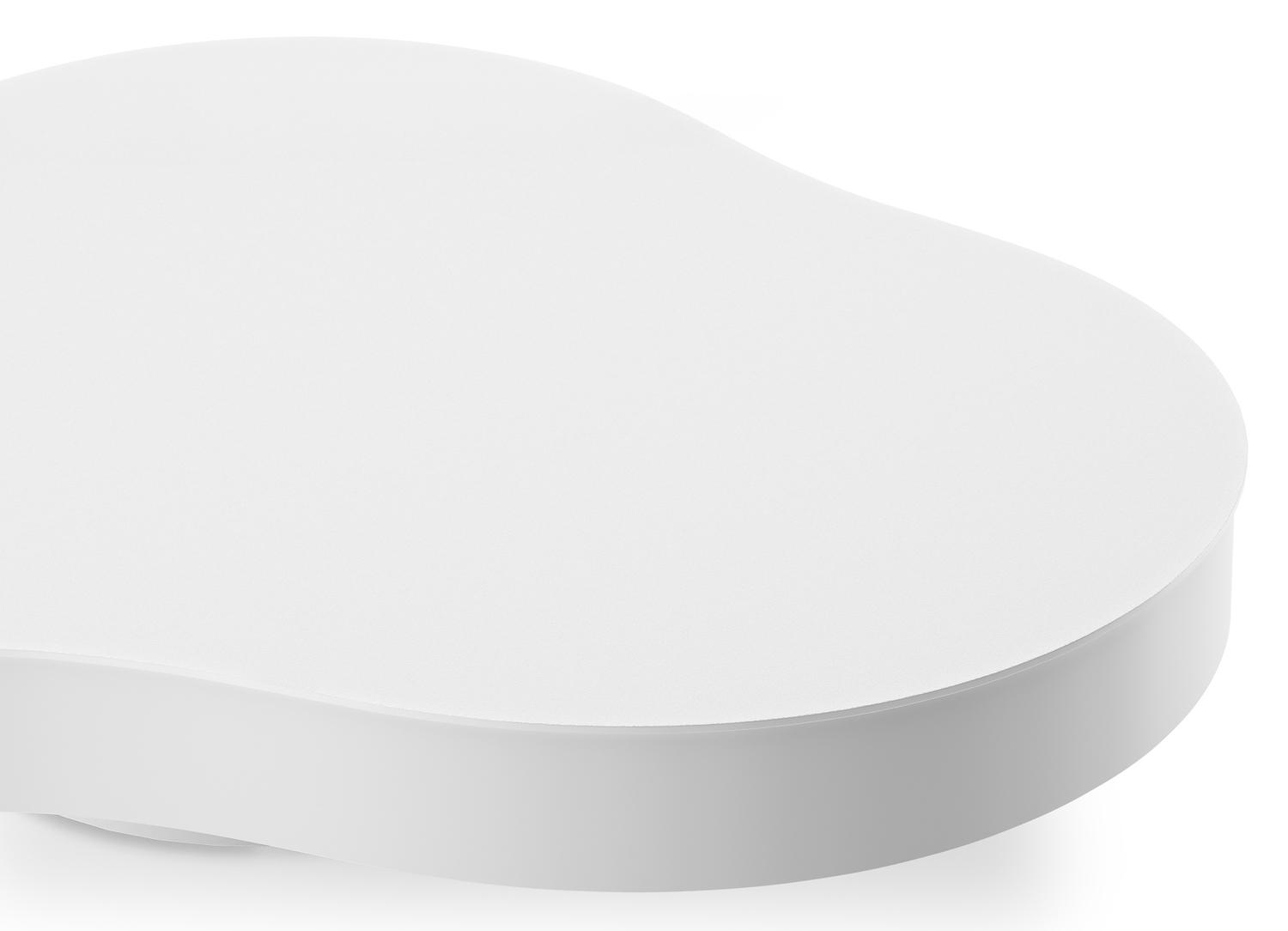 Lomano loungetafel in wit aluminium en volkeramiek Arctic White - L 131 x B 108 x H 8 cm