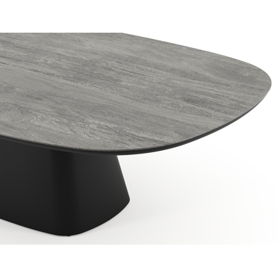 Amico tuintafel bombo xl in zwart aluminium en volkeramiek Aspen Grey - L 270 x B 148 x H 73.5 cm