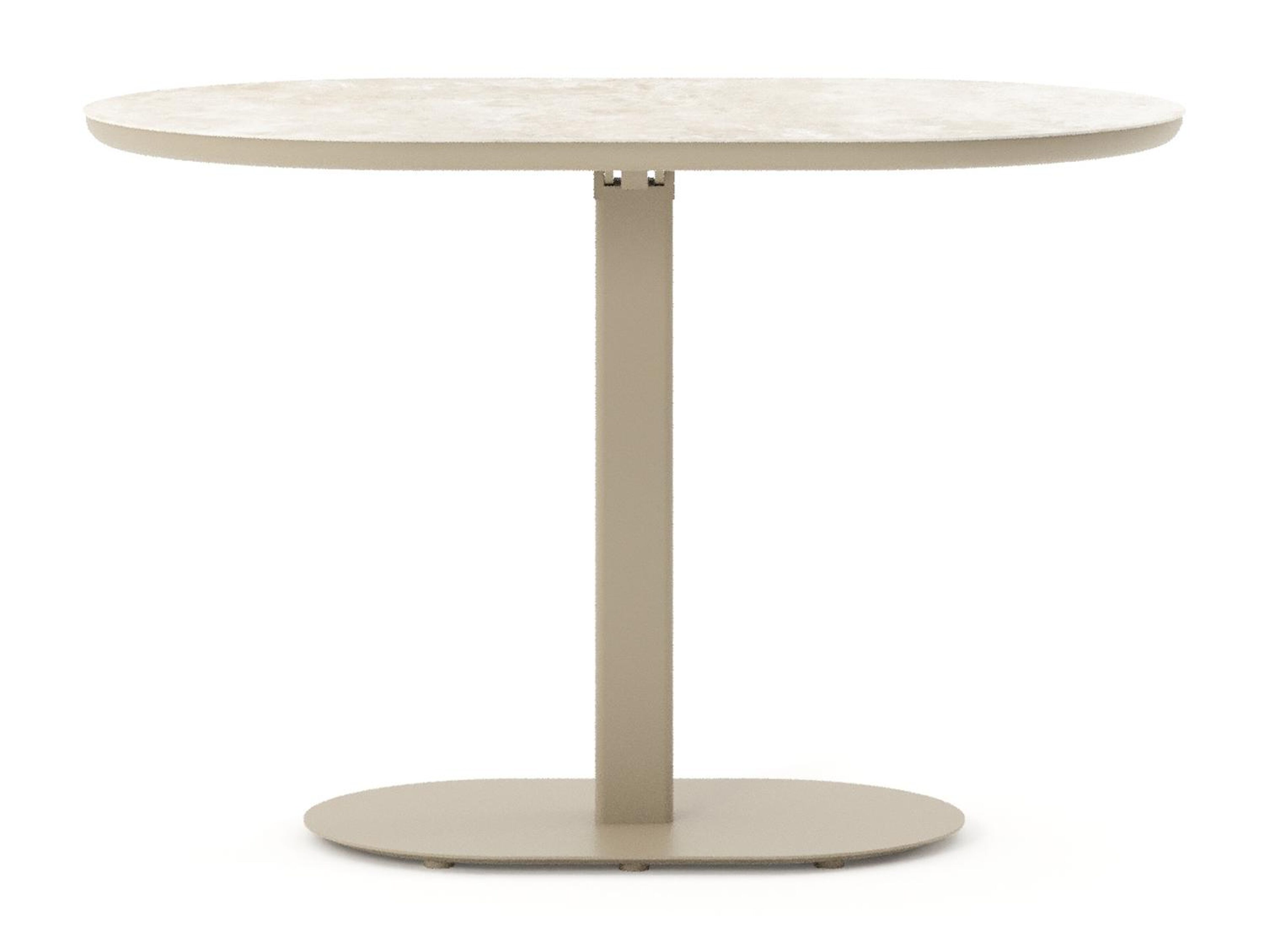 Table de jardin Teramo inclinable bombo en aluminium beige et céramique pleine Rapolano - Lg. 110 x Lrg. 70 x Haut. 74 cm