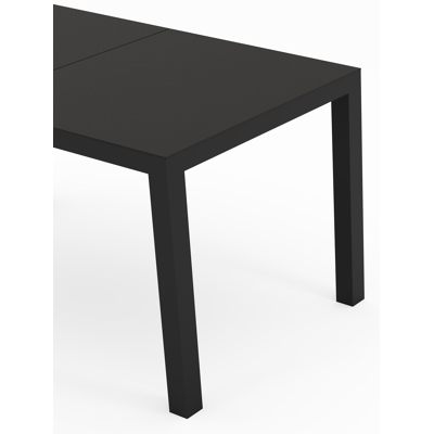 Table de jardin Toma en aluminium noir et sintered stone noire - L 140 x L 80 x H 72,5 cm
