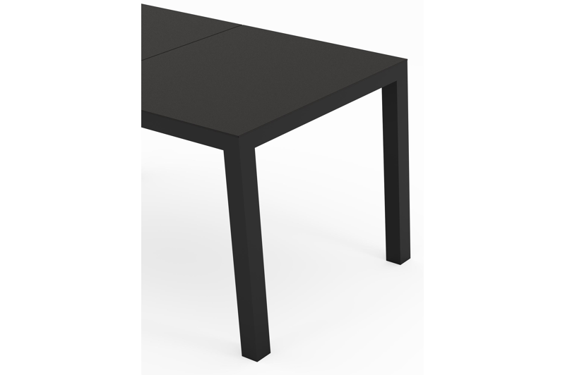 Toma tuintafel in zwart aluminium en zwart sintered stone - L 140 x B 80 x H 72.5 cm