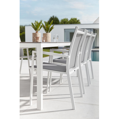 Tafelblad in volkeramiek op glas - Grijs - L 200  x B 100 cm