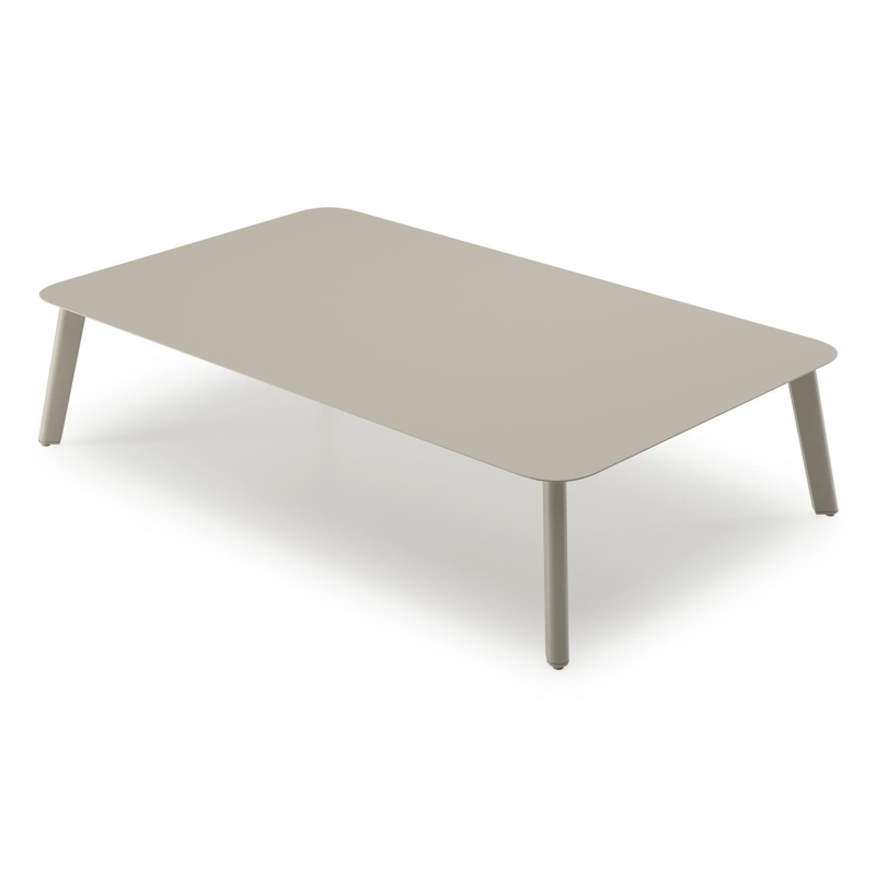 Mosa loungetafel in beige aluminium en aluminium beige - L 140 x B 85 x H 30 cm