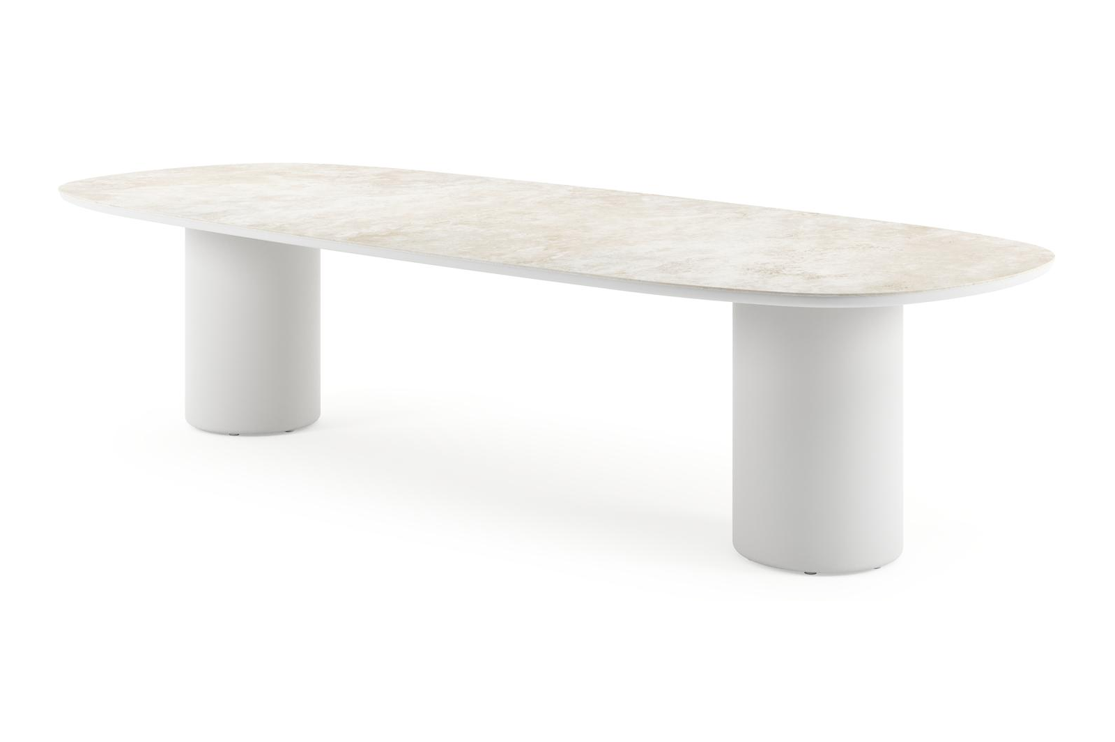 Amico tuintafel bombo in wit aluminium en volkeramiek Rapolano - L 320 x B 130 x H 73.5 cm