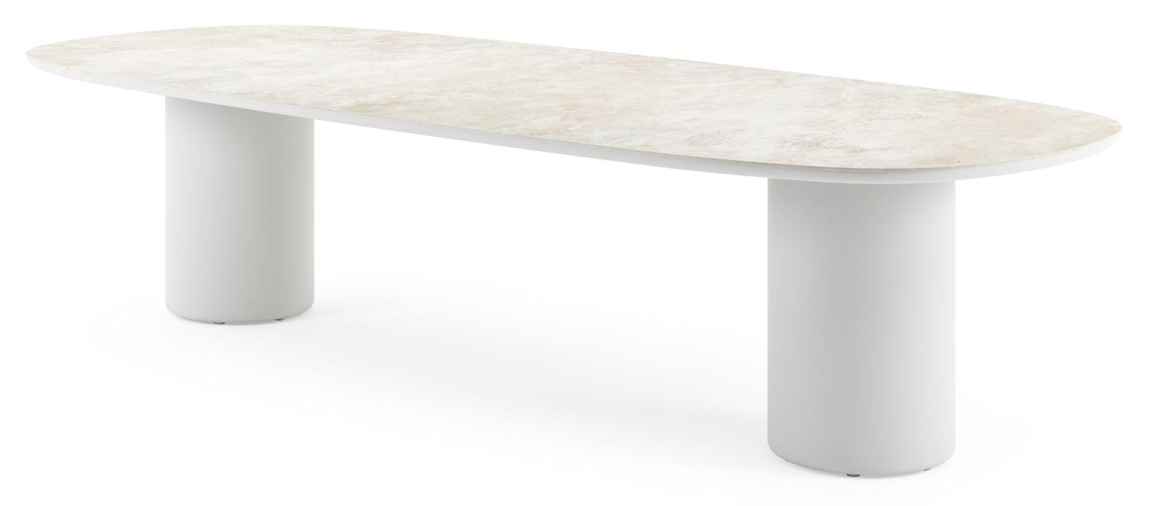 Amico tuintafel bombo in wit aluminium en volkeramiek Rapolano - L 320 x B 130 x H 73.5 cm