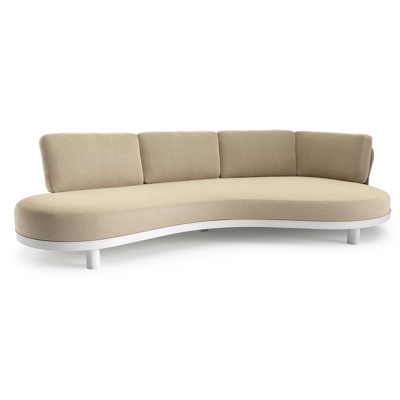 Donato loungebank in wit aluminium met althea camel all weather cosytica kussen