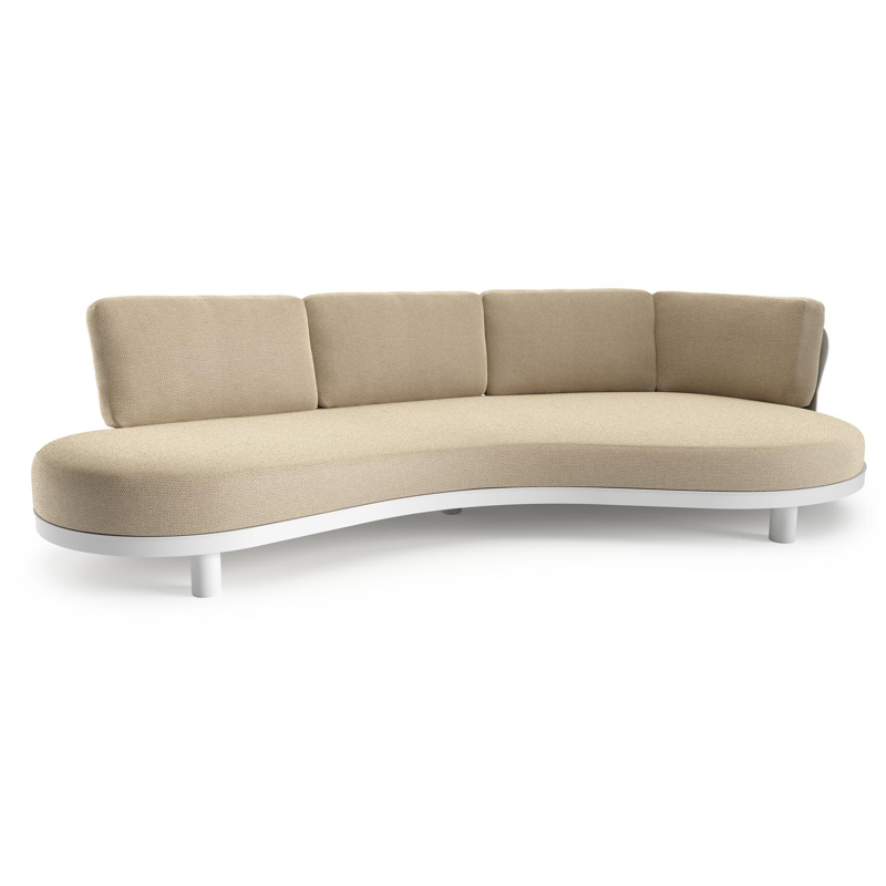 Donato loungebank in wit aluminium met althea camel all weather cosytica kussen