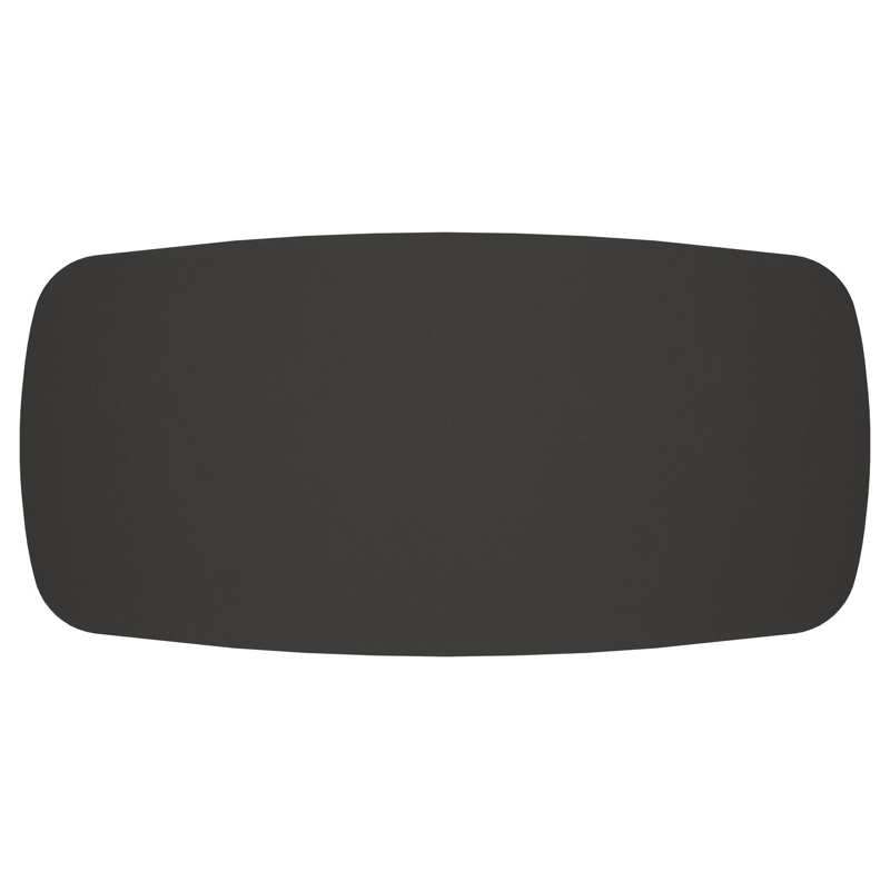 Tarsia tuintafel rond in zwart aluminium en Notte Minerale sintered stone - L 90 x B 180 x H 74.5 cm