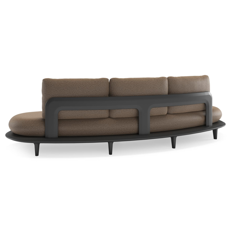 Bomero loungebank in zwart aluminium met firenze bamboe all weather solica kussen