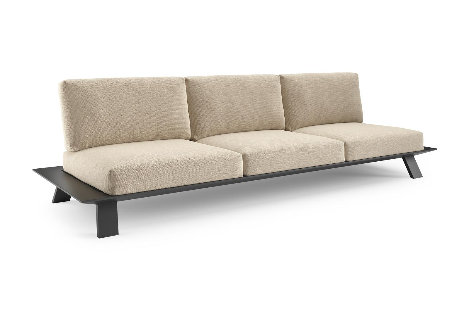 Cesano loungebank in zwart aluminium met althea chalk all weather Cosytica kussen