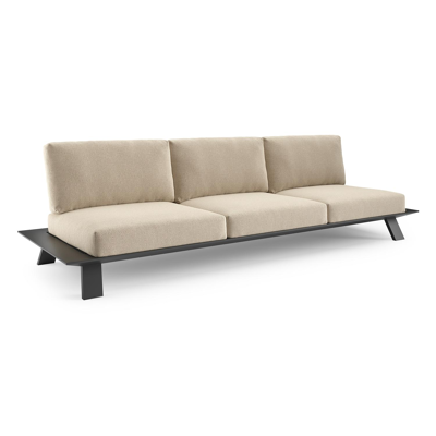 Cesano loungebank in zwart aluminium met althea chalk all weather Cosytica kussen