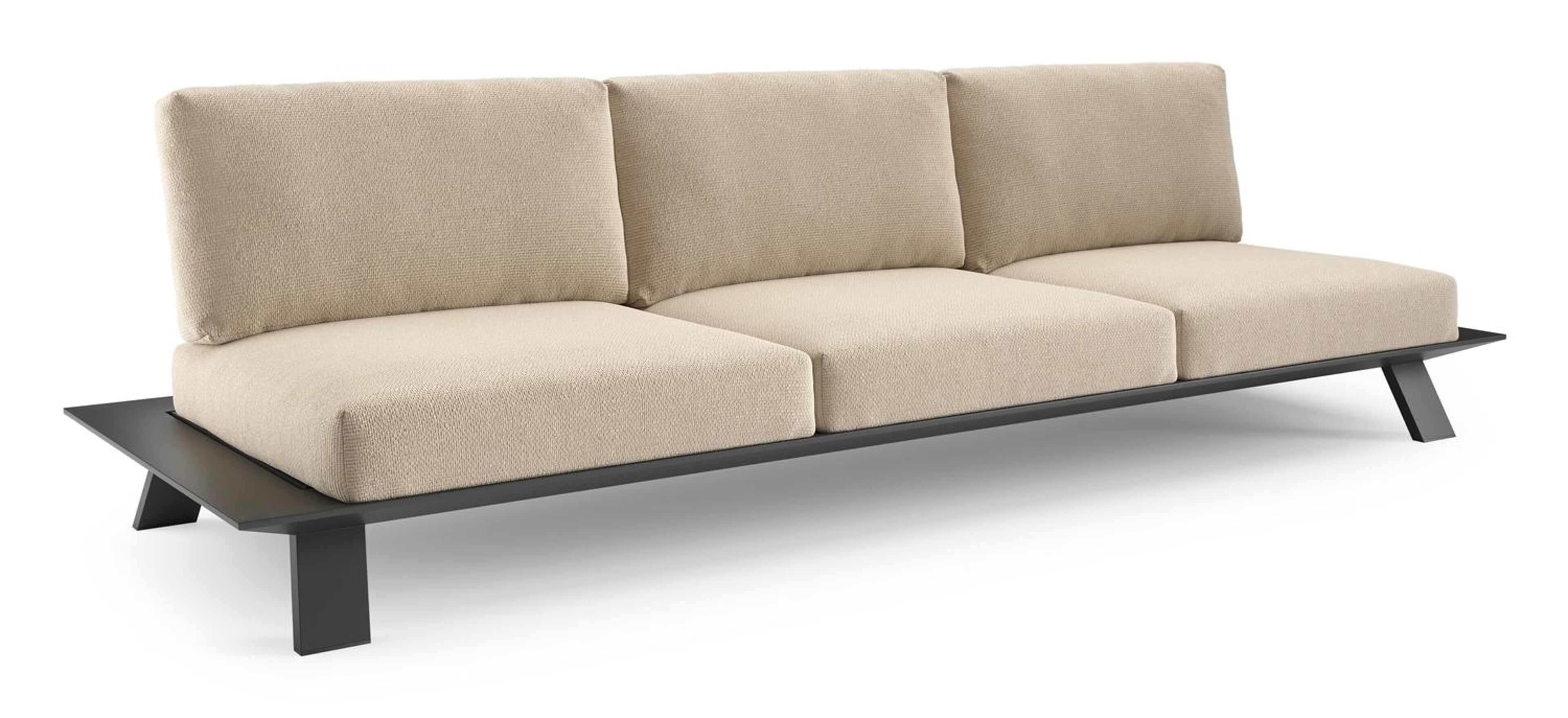 Cesano loungebank in zwart aluminium met althea chalk all weather Cosytica kussen