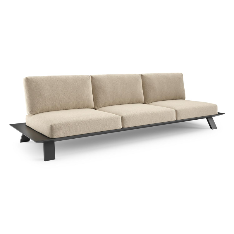 Cesano loungebank in zwart aluminium met althea chalk all weather Cosytica kussen