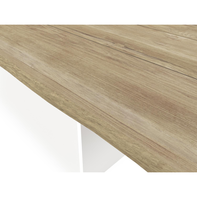 Portofino tuintafel in wit aluminium en teak - L 300 x B 107 x H 75 cm