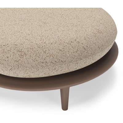 Bomero poef in taupe aluminium met bora jungle all weather cosytica kussen