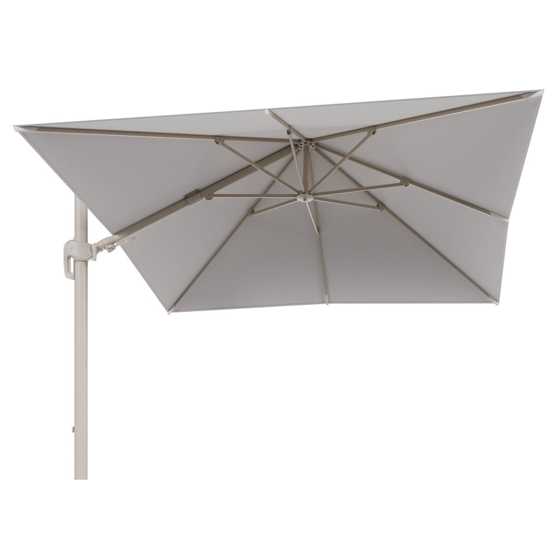 Parasol pendant Rufina avec fonction tilt en aluminium beige et toile de parasol en All Weather Solica Ego Eggshell  - Lg.1 300 x Lg.2 300 cm (sans pied de parasol