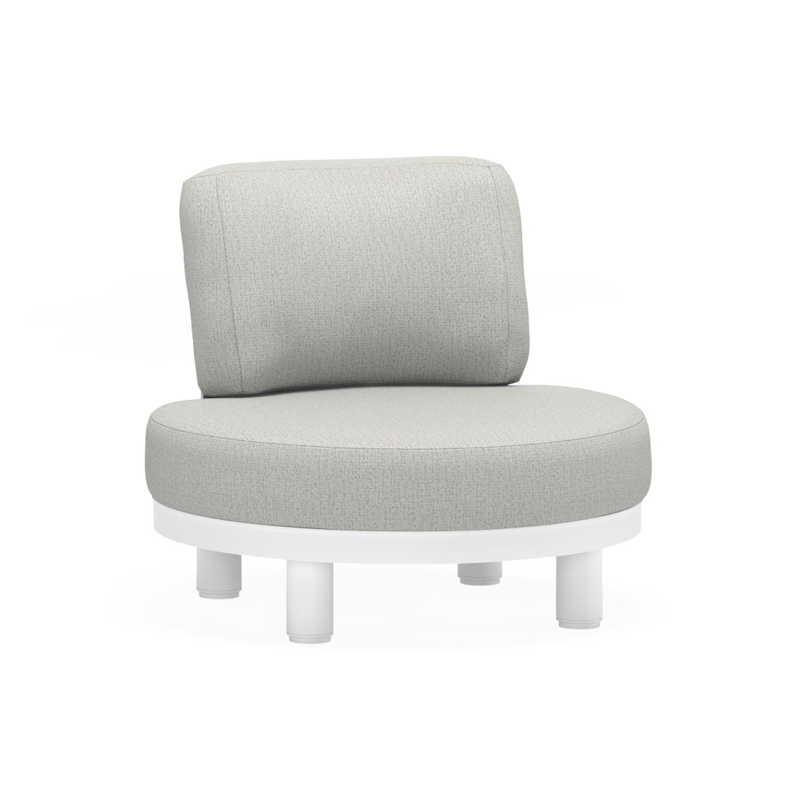 Donato loungestoel 1-zit in wit aluminium met savane nimbus all weather sunbrella® luxe kussen