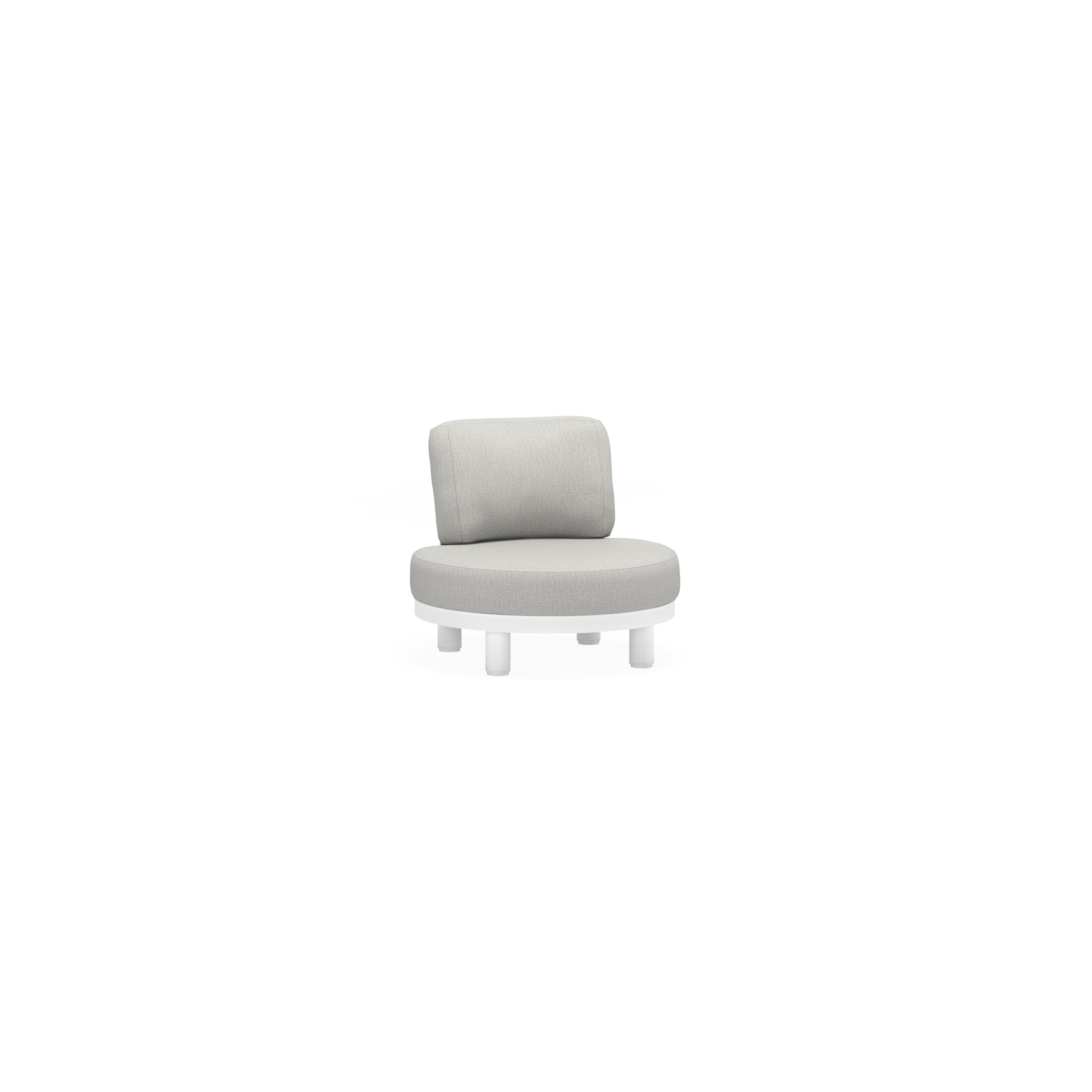 Donato loungestoel 1-zit in wit aluminium met savane nimbus all weather sunbrella® luxe kussen