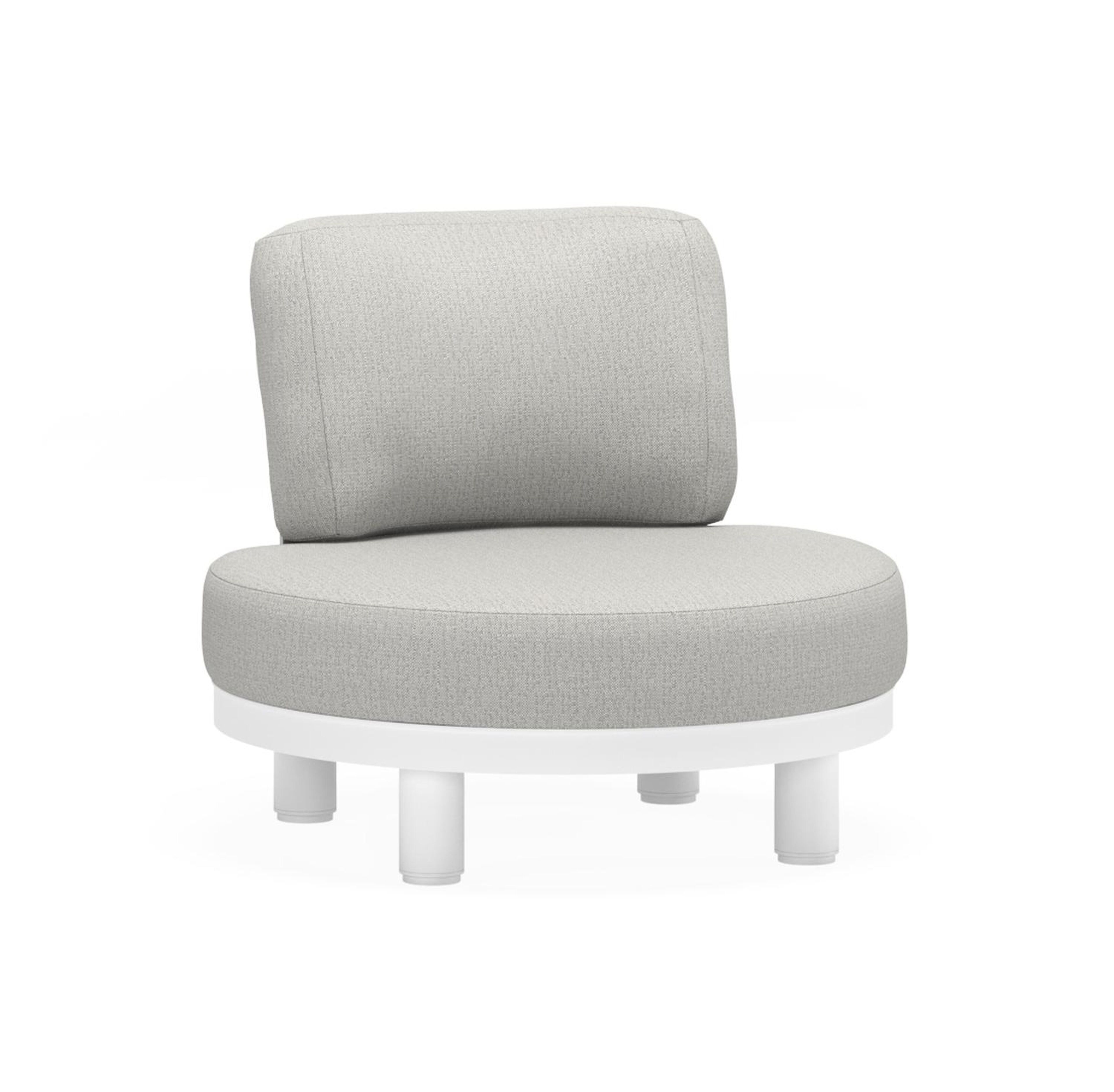 Donato loungestoel 1-zit in wit aluminium met savane nimbus all weather sunbrella® luxe kussen