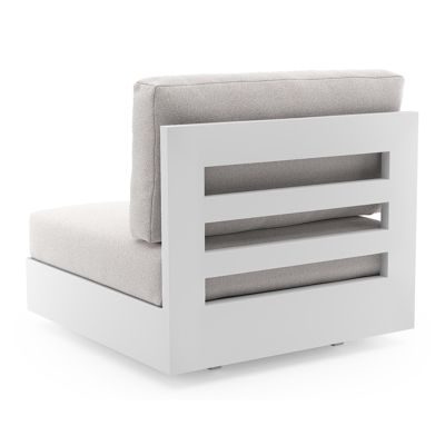 Como loungestoel in wit aluminium met ego eggshell all weather solica kussen