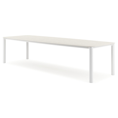 Orso tuintafel bootvorm in wit aluminium en volkeramiek shilin - L 315 x B 115 x H 75 cm
