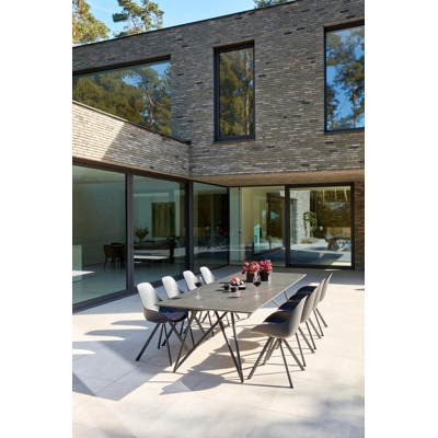 Orso tuintafel in zwart aluminium met tafelblad in volkeramiek - L 280 x B 110 cm