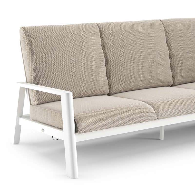 Cirello loungebank in wit aluminium met lopi fossil all weather sunbrella® luxe kussen