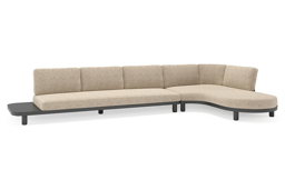Chaise longue links + 3-zit