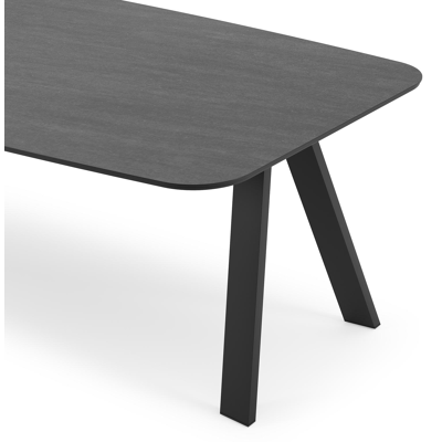 Cesano tuintafel in zwart aluminium en volkeramiek basalt black - L 255 x B 115 x H 75 cm