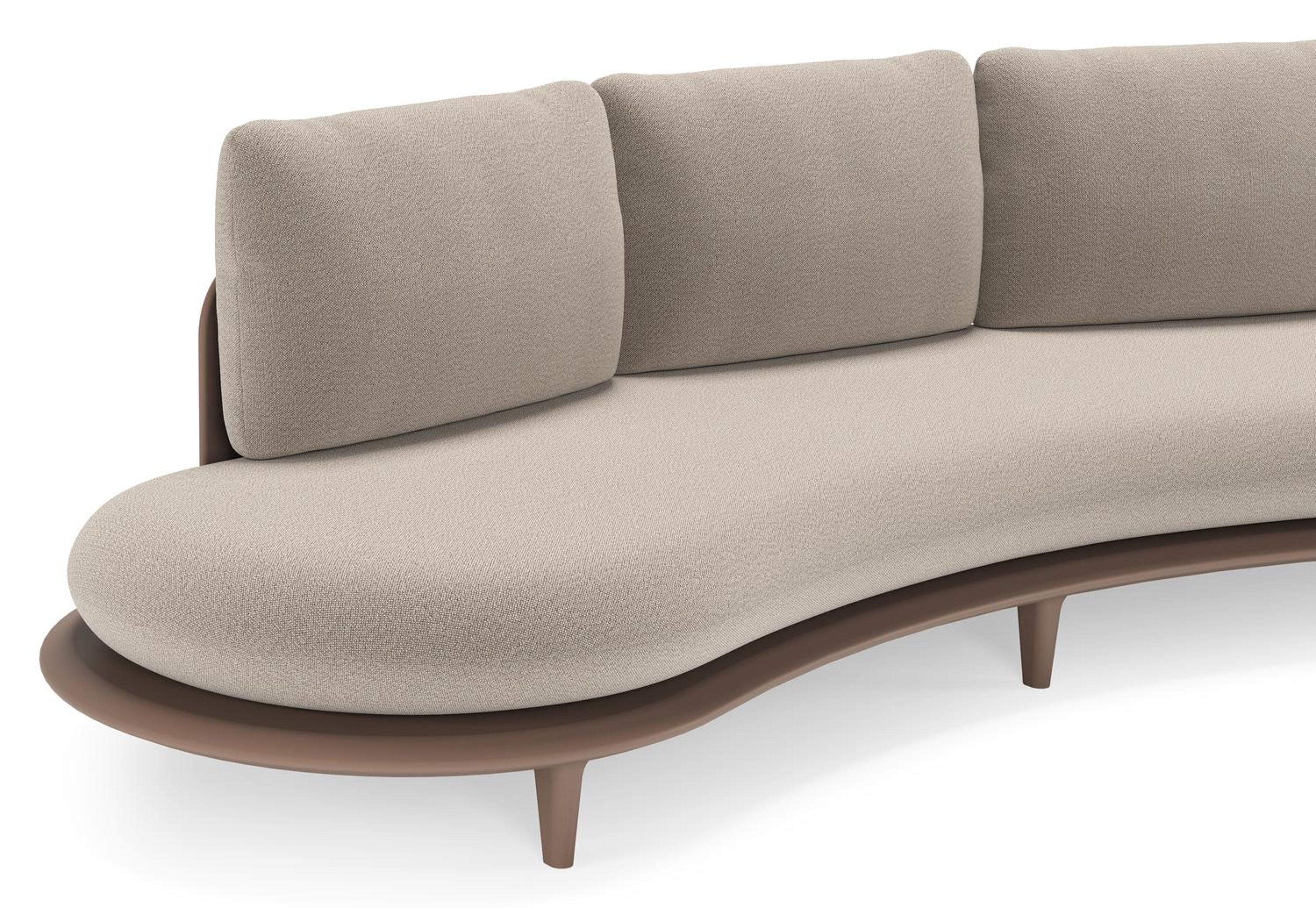 Bomero loungeset in taupe aluminium met savane coconut all weather sunbrella® luxe kussen