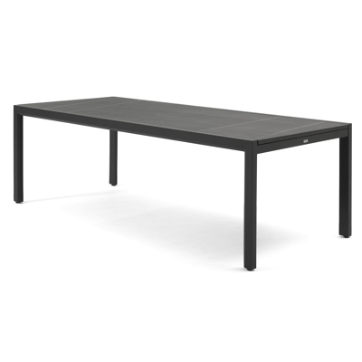 Como (Finato) verlengbare tuintafel in zwart aluminium en volkeramiek zwart - L 240/360 x B 107 x H 76 cm