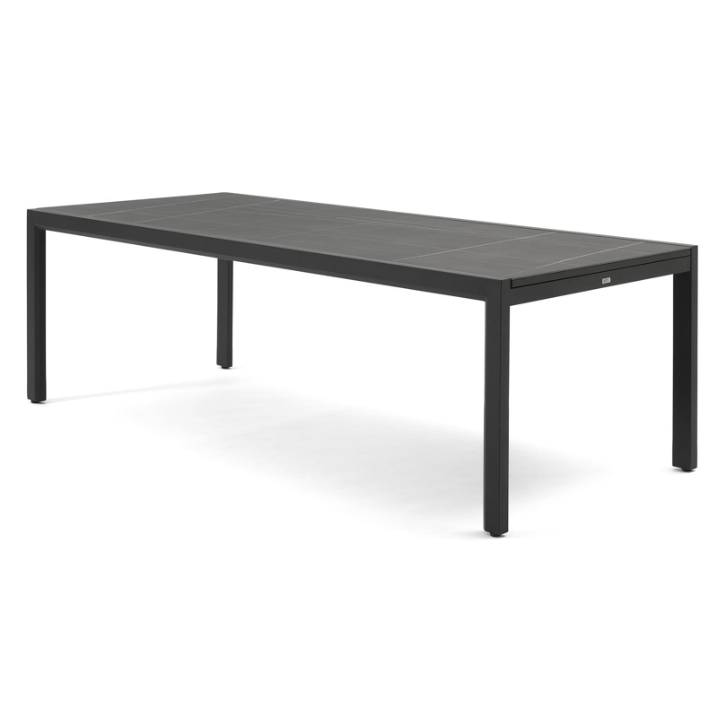 Como (Finato) verlengbare tuintafel in zwart aluminium en volkeramiek zwart - L 240/360 x B 107 x H 76 cm