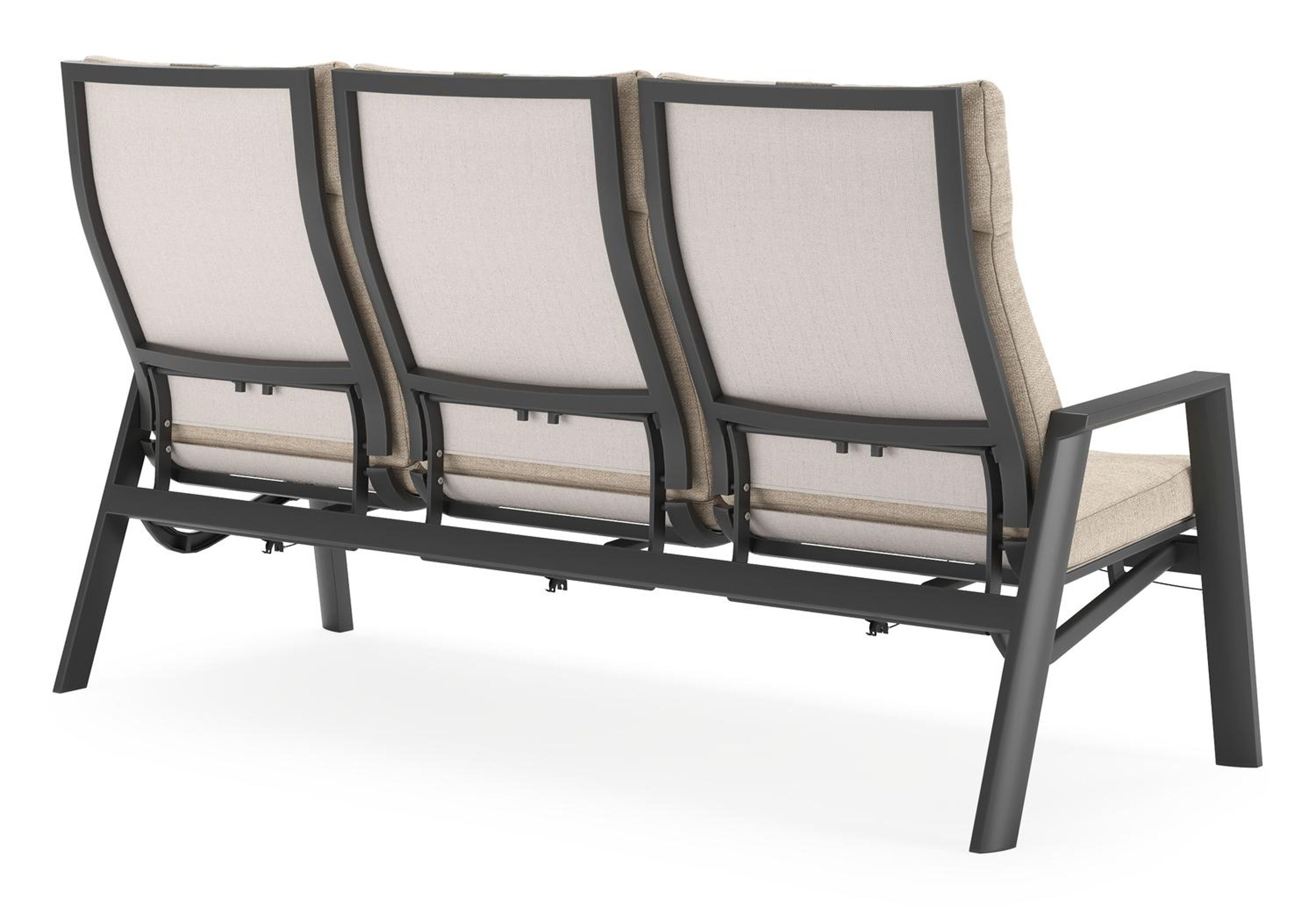 Prato loungeset in zwart aluminium met Rustic Weather+ Softtouch kussen